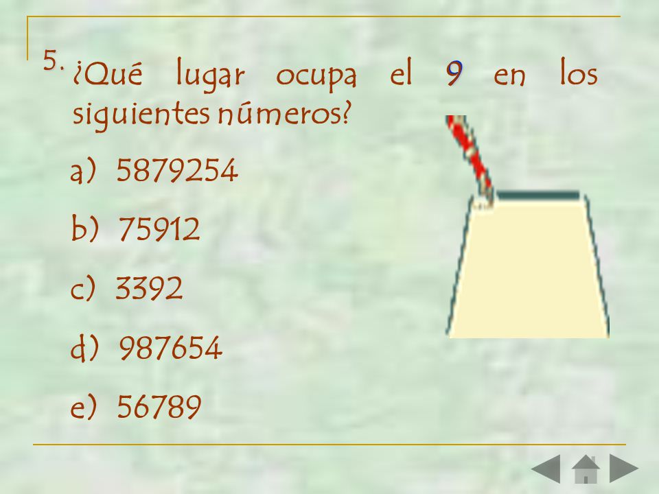¿Qué lugar ocupa el 9 en los siguientes números 9