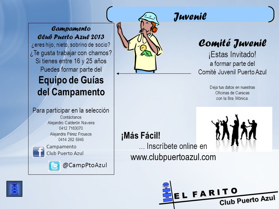 Juvenil Comité Juvenil Equipo de Guías del Campamento ¡Más Fácil!