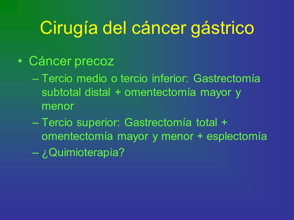 Cirugía del cáncer gástrico