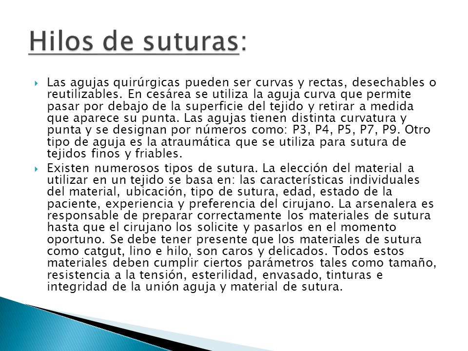 Hilos de suturas: