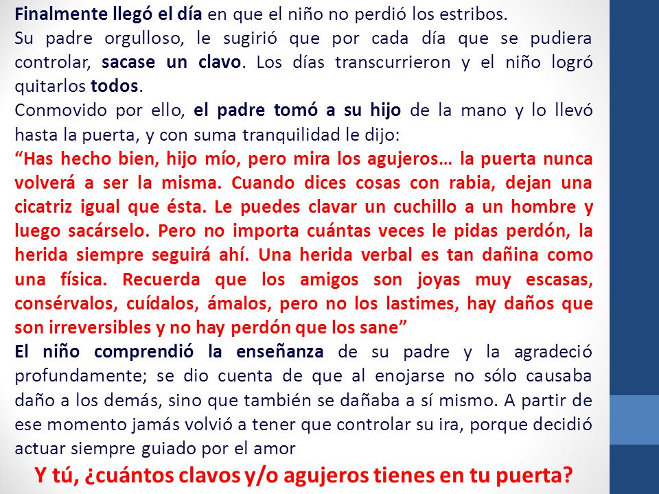 Y tú, ¿cuántos clavos y/o agujeros tienes en tu puerta