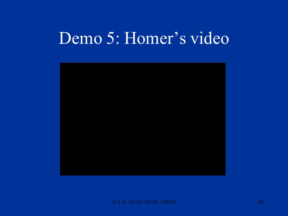 Demo 5: Homer’s video © L.E. Sucar: MGP - MDPs
