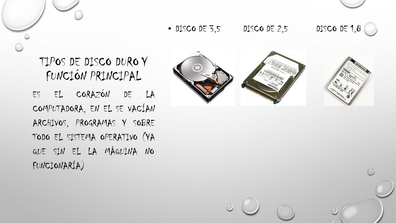 Tipos de disco duro y función principal