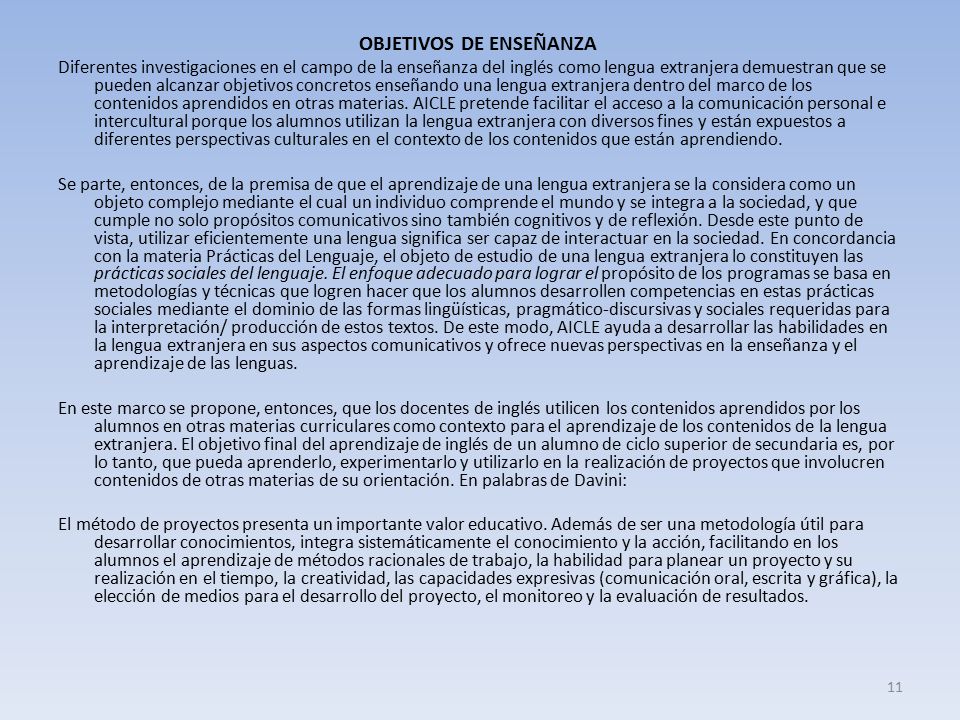 OBJETIVOS DE ENSEÑANZA