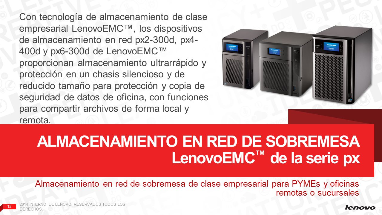 Almacenamiento en red de sobremesa LenovoEMC™ de la serie px