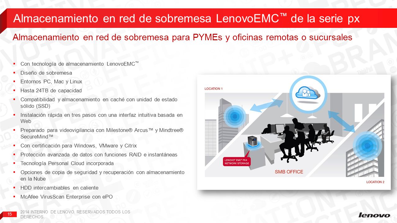 Almacenamiento en red de sobremesa LenovoEMC™ de la serie px