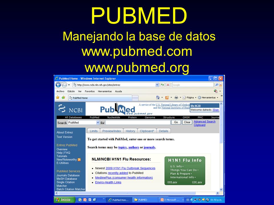 Manejando la base de datos