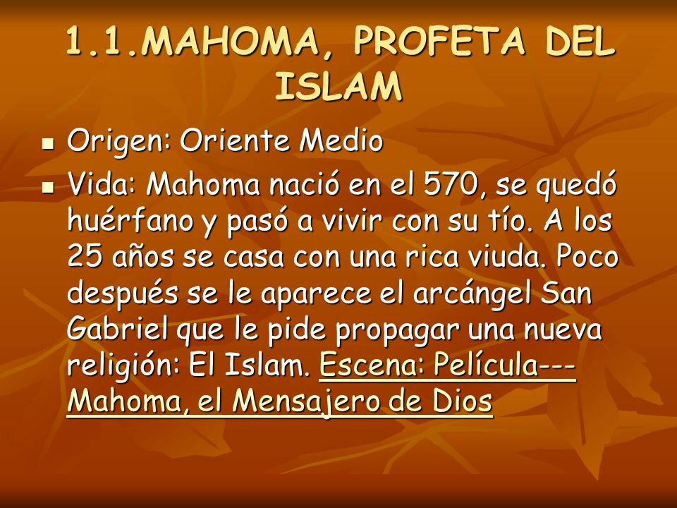 1.1.MAHOMA, PROFETA DEL ISLAM
