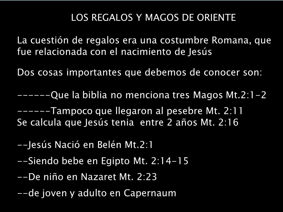 LOS REGALOS Y MAGOS DE ORIENTE