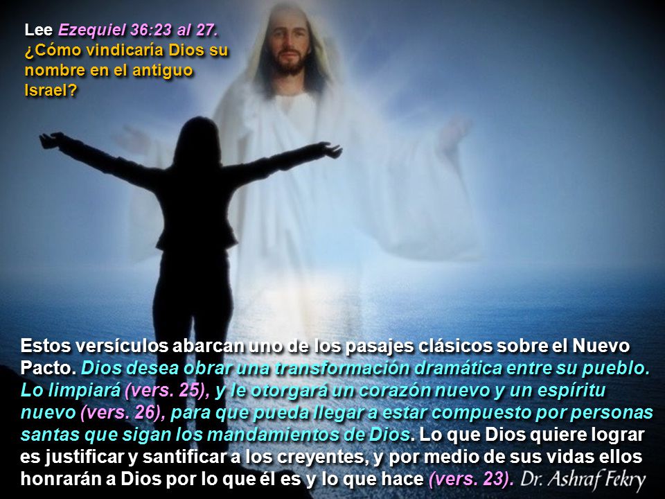 Lee Ezequiel 36:23 al 27. ¿Cómo vindicaría Dios su nombre en el antiguo Israel