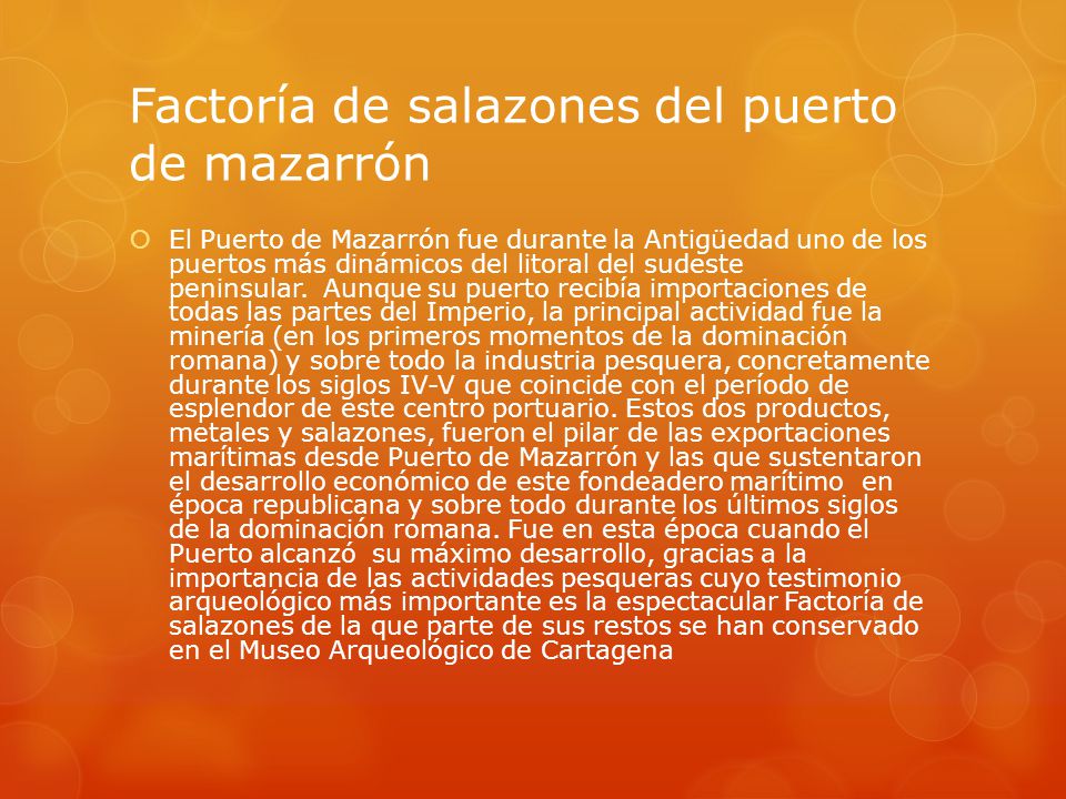 Factoría de salazones del puerto de mazarrón