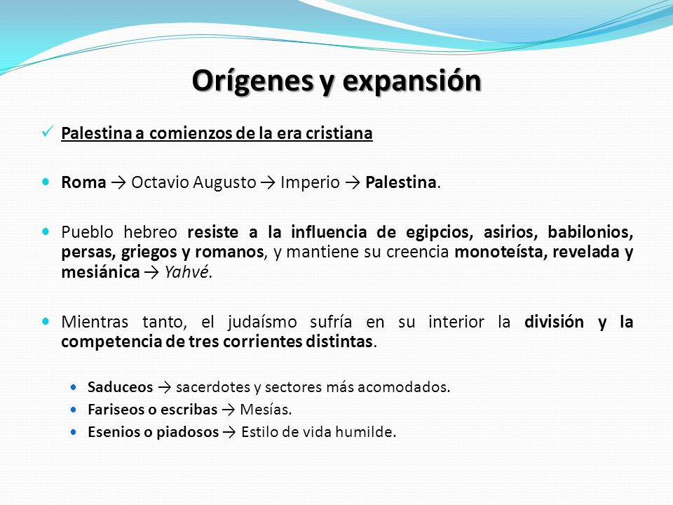 Orígenes y expansión Palestina a comienzos de la era cristiana