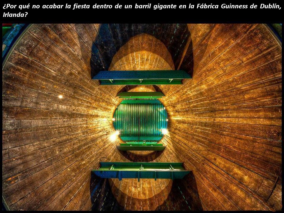 ¿Por qué no acabar la fiesta dentro de un barril gigante en la Fábrica Guinness de Dublín, Irlanda