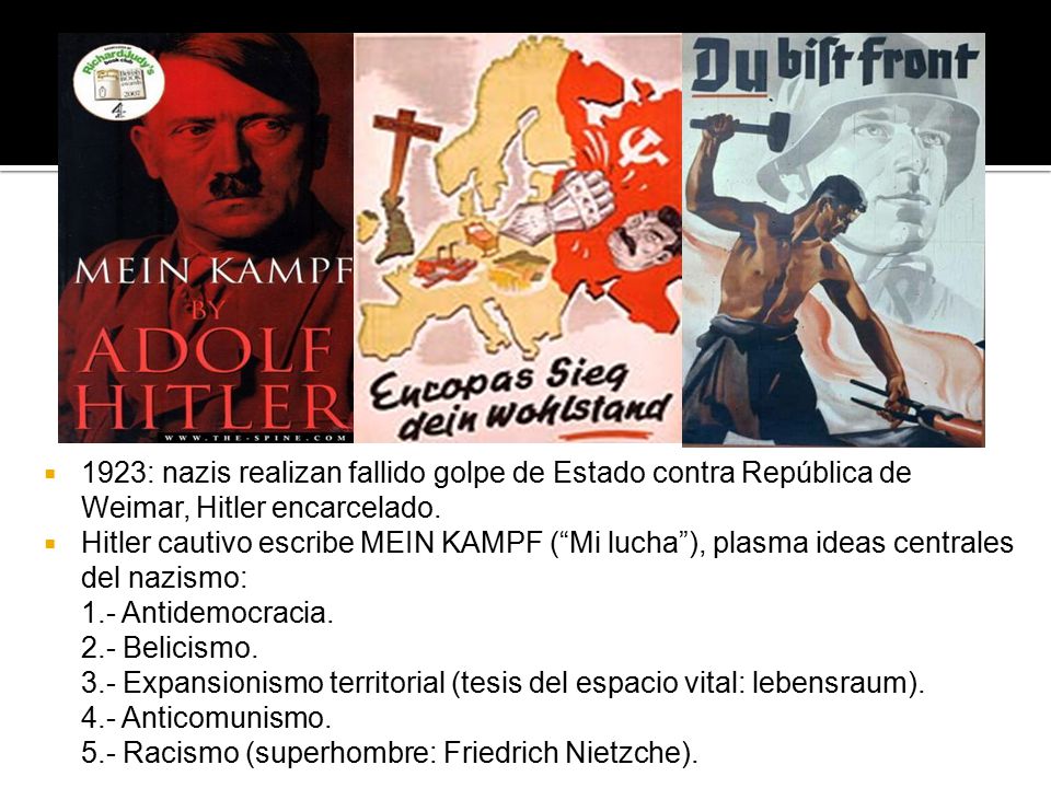 1923: nazis realizan fallido golpe de Estado contra República de Weimar, Hitler encarcelado.