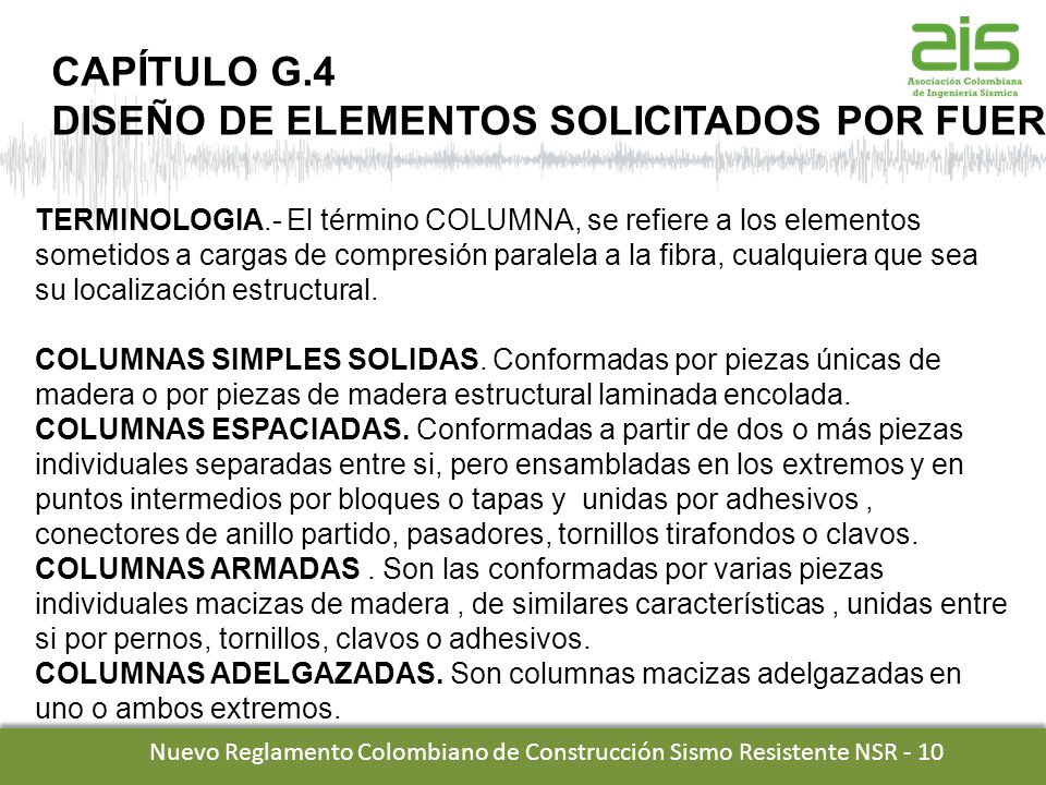 o Reglamento Colombiano de Construcción Sismo Resistente NSR - 10