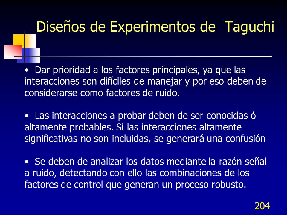 Diseños de Experimentos de Taguchi