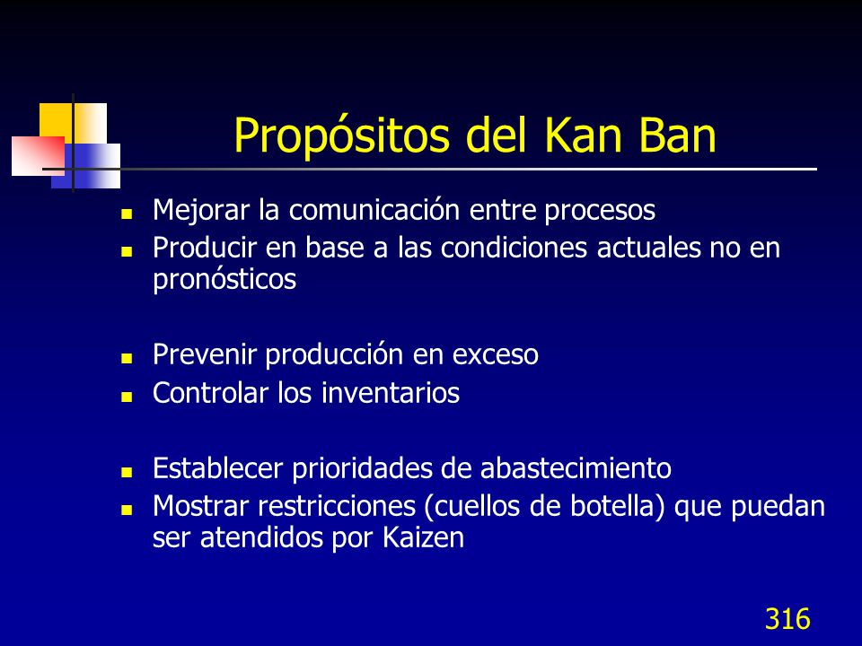 Propósitos del Kan Ban Mejorar la comunicación entre procesos