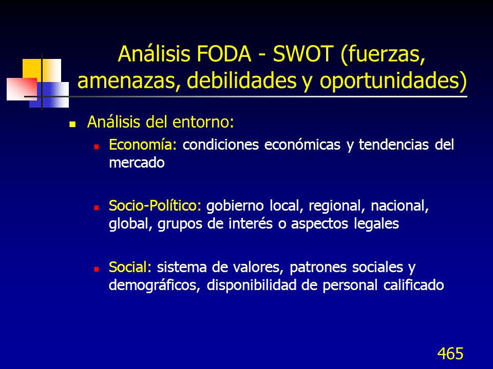 Análisis FODA - SWOT (fuerzas, amenazas, debilidades y oportunidades)