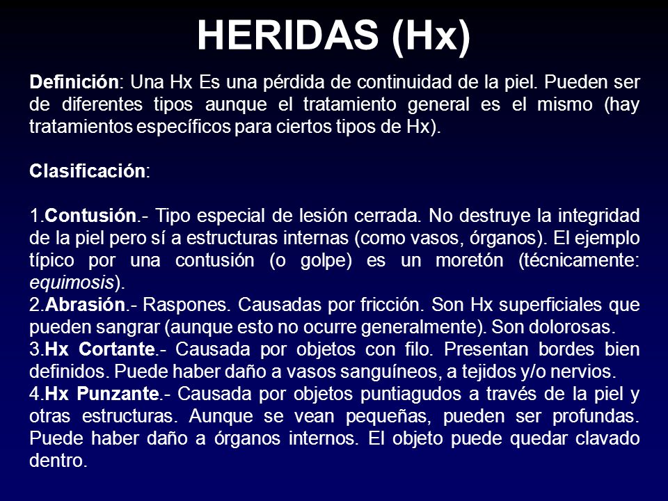 HERIDAS (Hx)