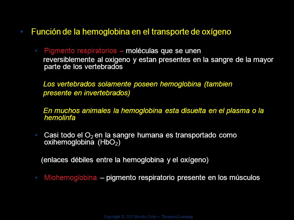 Función de la hemoglobina en el transporte de oxígeno