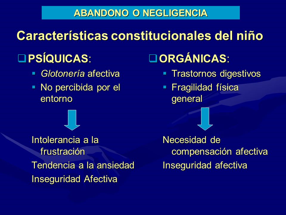 Características constitucionales del niño
