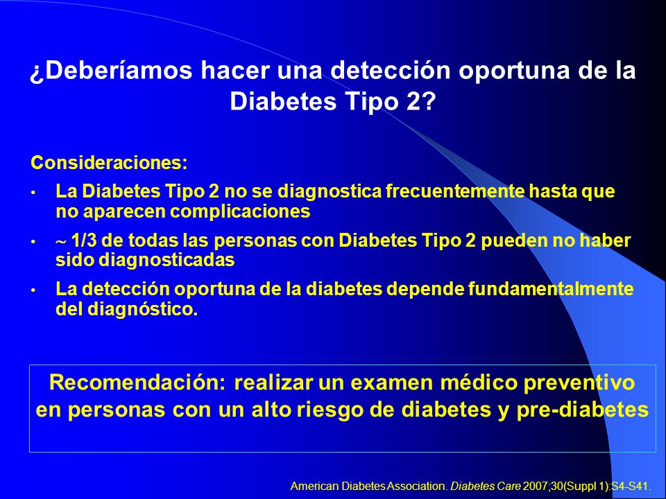 ¿Deberíamos hacer una detección oportuna de la Diabetes Tipo 2
