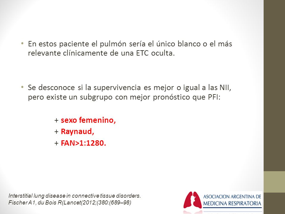 En estos paciente el pulmón sería el único blanco o el más relevante clínicamente de una ETC oculta.