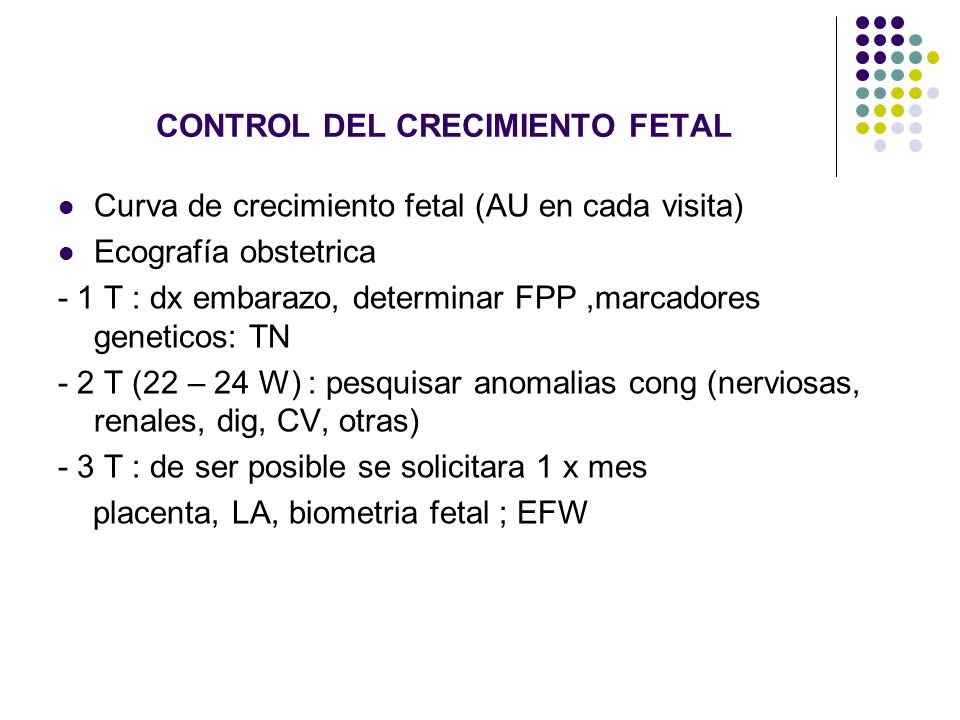 CONTROL DEL CRECIMIENTO FETAL