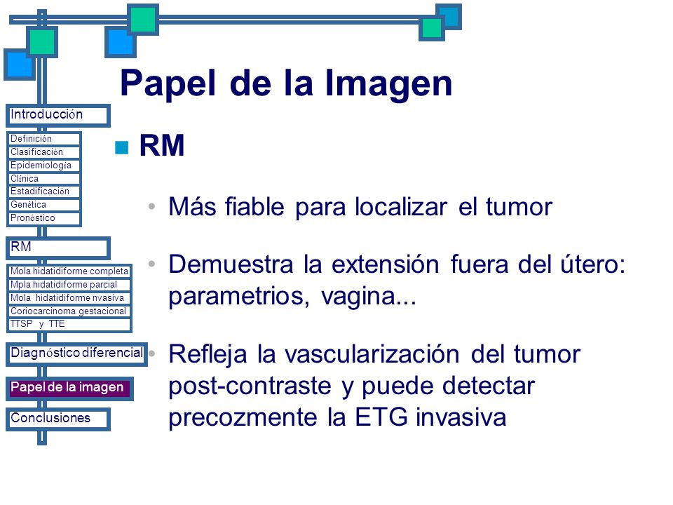 Papel de la Imagen RM Más fiable para localizar el tumor