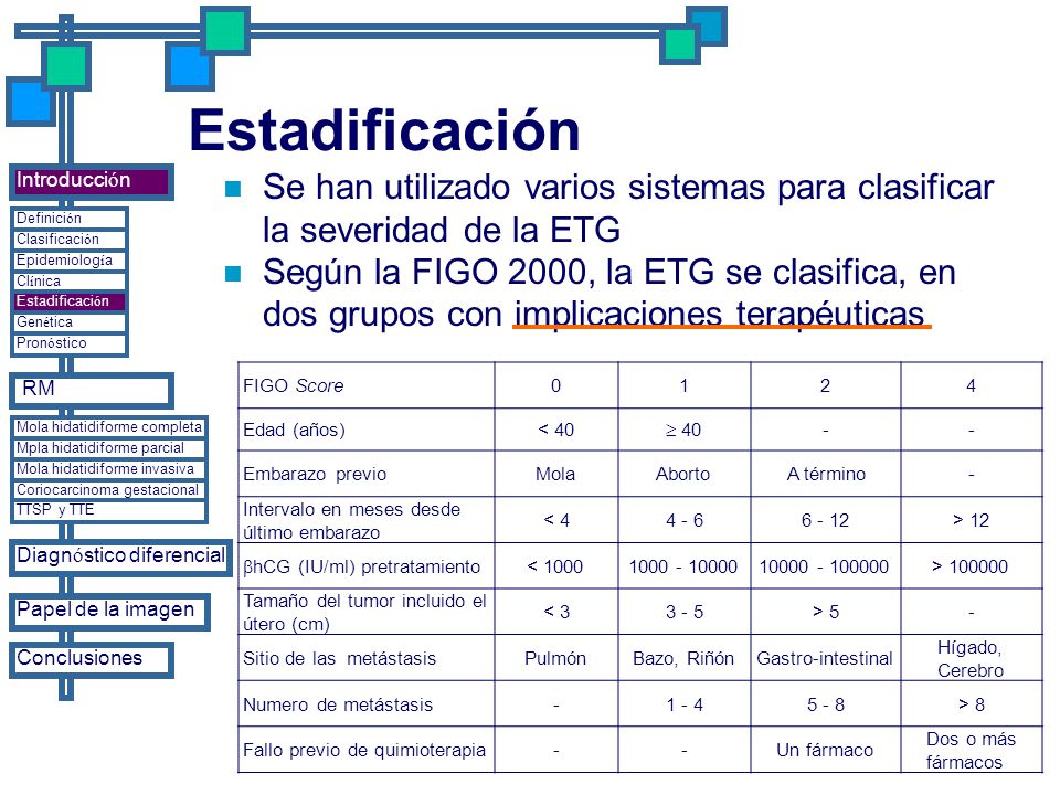 Estadificación Se han utilizado varios sistemas para clasificar la severidad de la ETG.