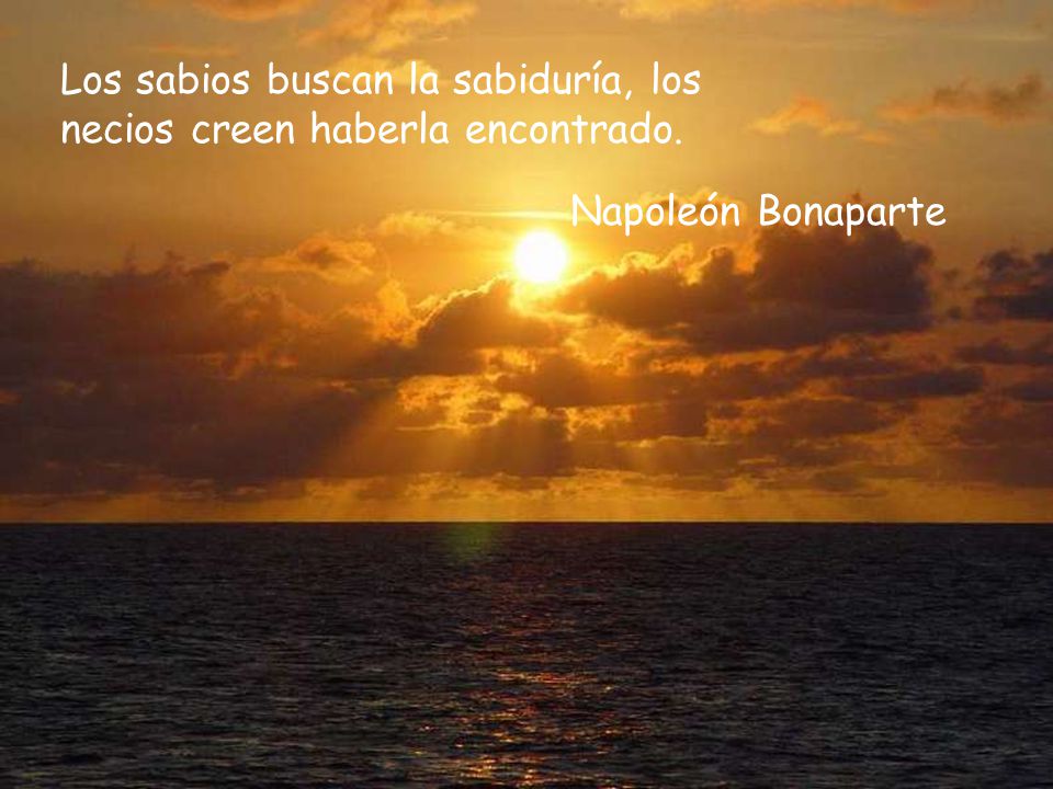 Los sabios buscan la sabiduría, los necios creen haberla encontrado.