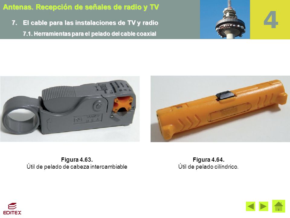 7. El cable para las instalaciones de TV y radio