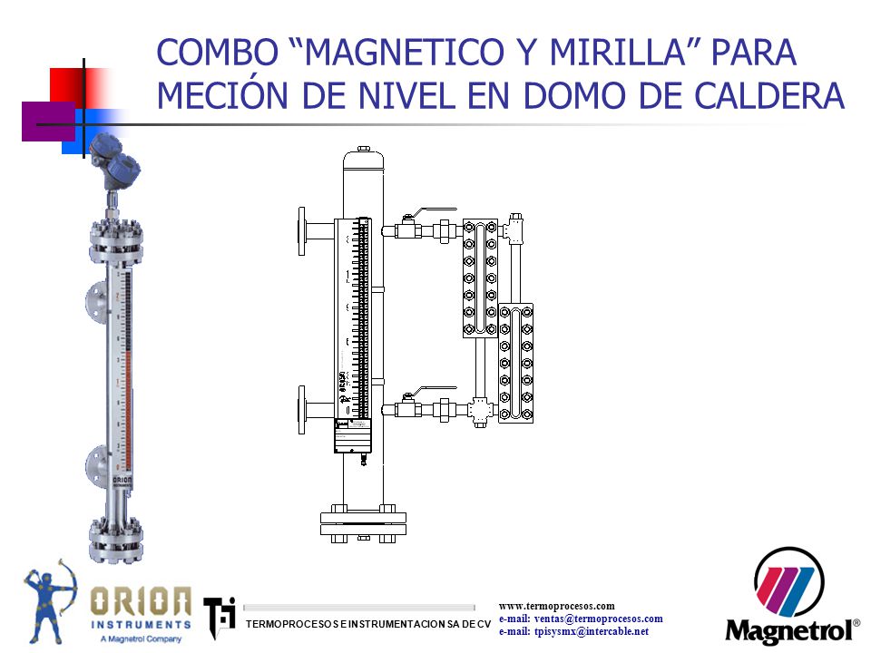 COMBO MAGNETICO Y MIRILLA PARA MECIÓN DE NIVEL EN DOMO DE CALDERA