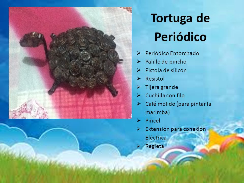 Tortuga de Periódico Periódico Entorchado Palillo de pincho