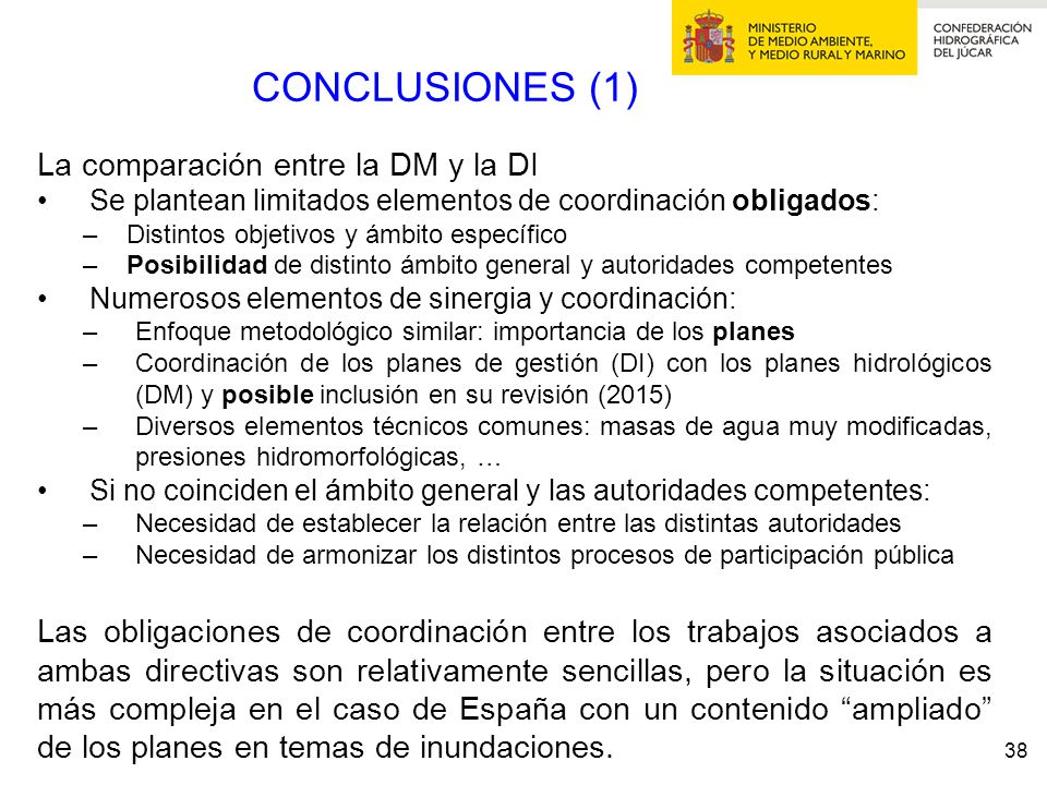 CONCLUSIONES (1) La comparación entre la DM y la DI