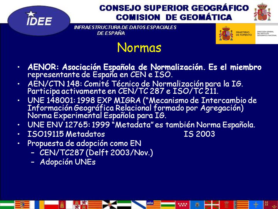 Normas AENOR: Asociación Española de Normalización. Es el miembro representante de España en CEN e ISO.
