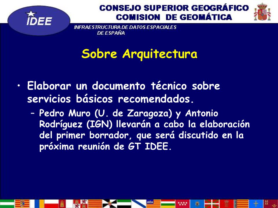 Sobre Arquitectura Elaborar un documento técnico sobre servicios básicos recomendados.