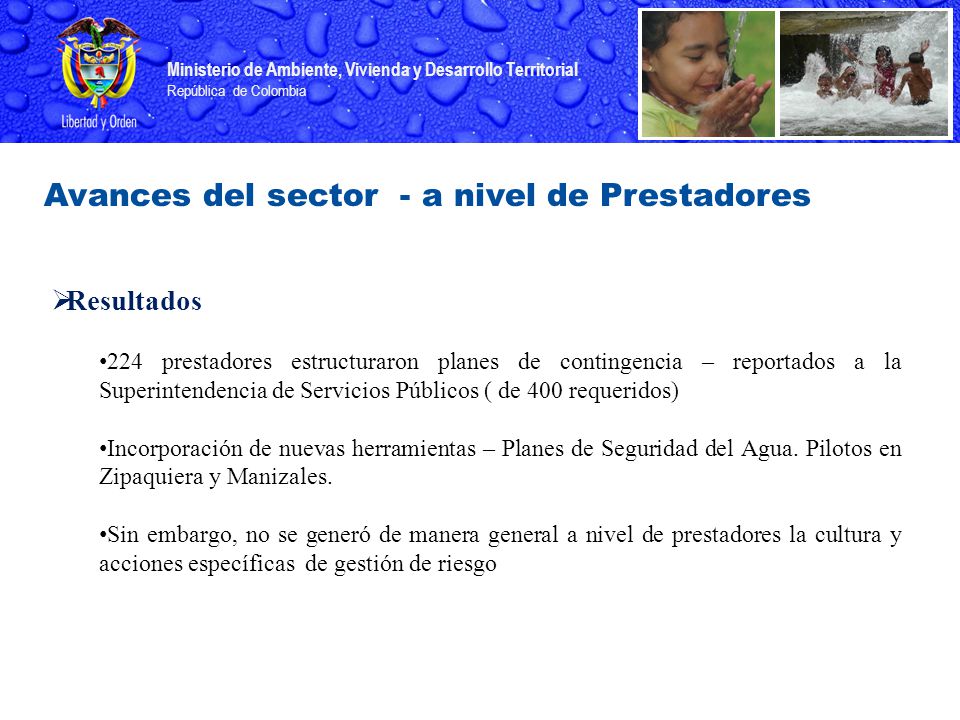 Avances del sector - a nivel de Prestadores