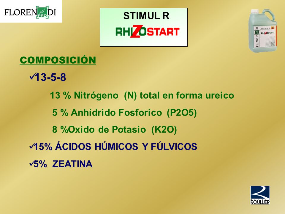 STIMUL R COMPOSICIÓN 13 % Nitrógeno (N) total en forma ureico