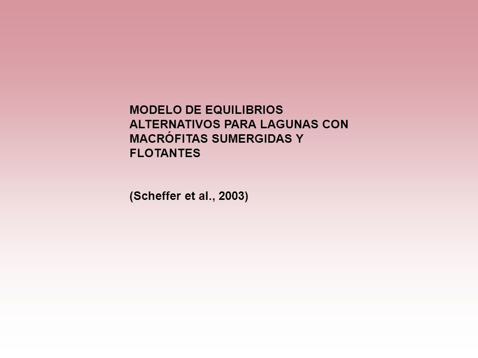 MODELO DE EQUILIBRIOS ALTERNATIVOS PARA LAGUNAS CON MACRÓFITAS SUMERGIDAS Y FLOTANTES