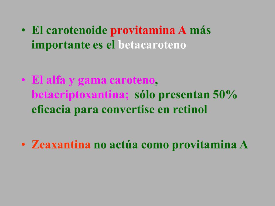 El carotenoide provitamina A más importante es el betacaroteno
