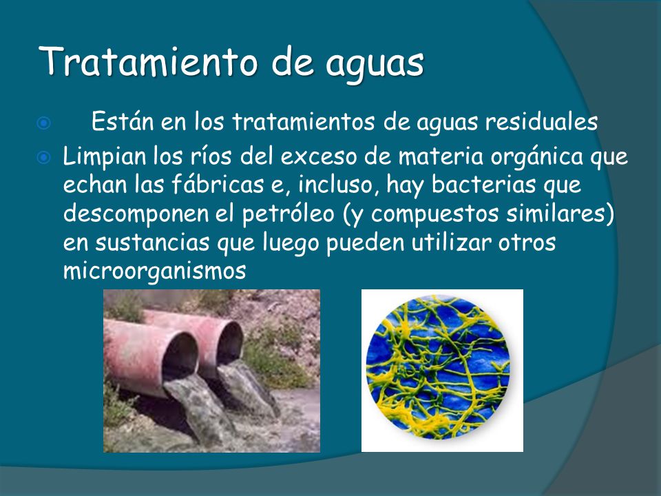 Tratamiento de aguas Están en los tratamientos de aguas residuales