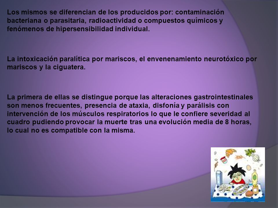 Los mismos se diferencian de los producidos por: contaminación bacteriana o parasitaria, radioactividad o compuestos químicos y fenómenos de hipersensibilidad individual.