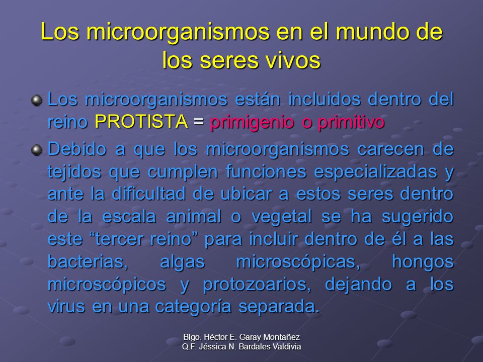 Los microorganismos en el mundo de los seres vivos
