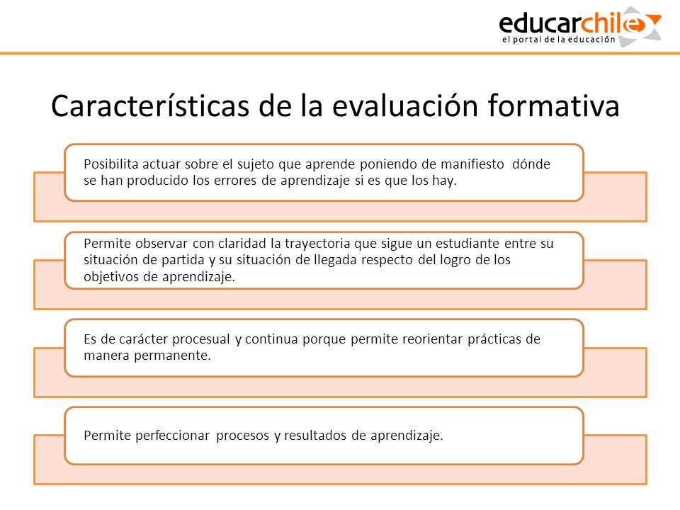 Características de la evaluación formativa