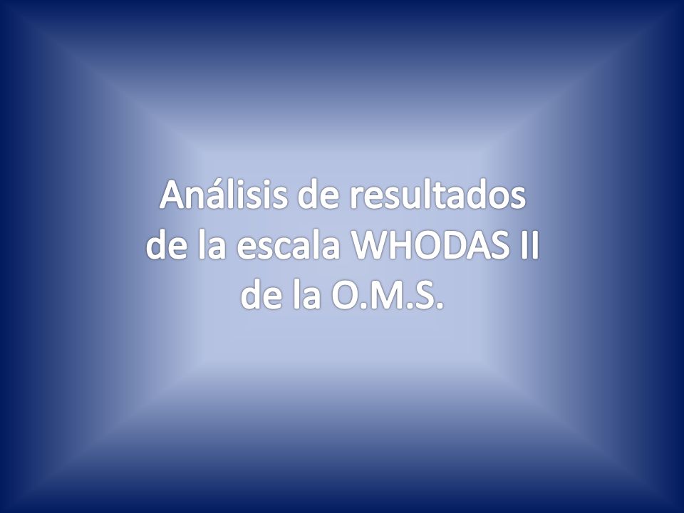 Análisis de resultados de la escala WHODAS II de la O.M.S.