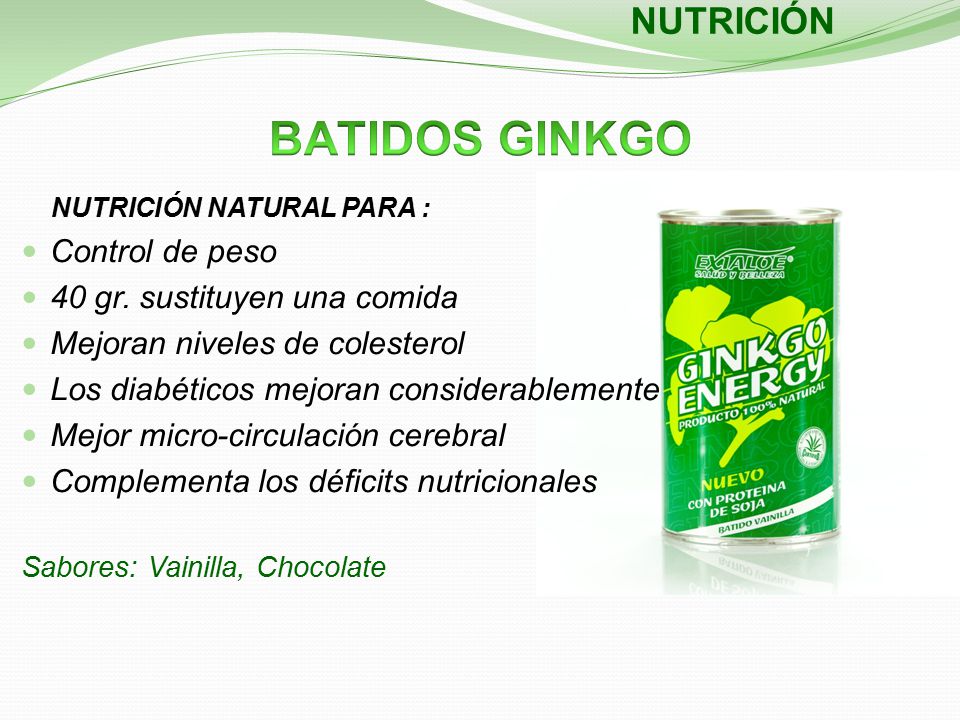 BATIDOS GINKGO NUTRICIÓN Control de peso 40 gr. sustituyen una comida