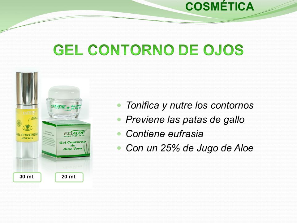 GEL CONTORNO DE OJOS COSMÉTICA Tonifica y nutre los contornos