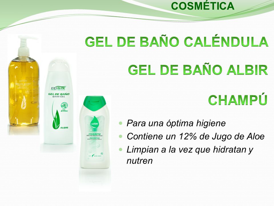 GEL DE BAÑO CALÉNDULA GEL DE BAÑO ALBIR CHAMPÚ COSMÉTICA