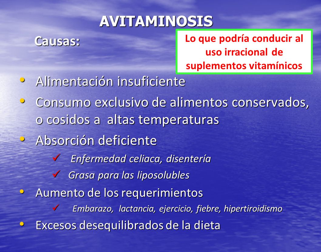 Lo que podría conducir al uso irracional de suplementos vitamínicos